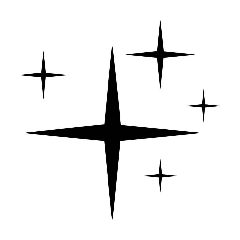 parpadeando estrellas. brillar icono, limpiar estrella icono. aislado en blanco antecedentes. vector ilustración