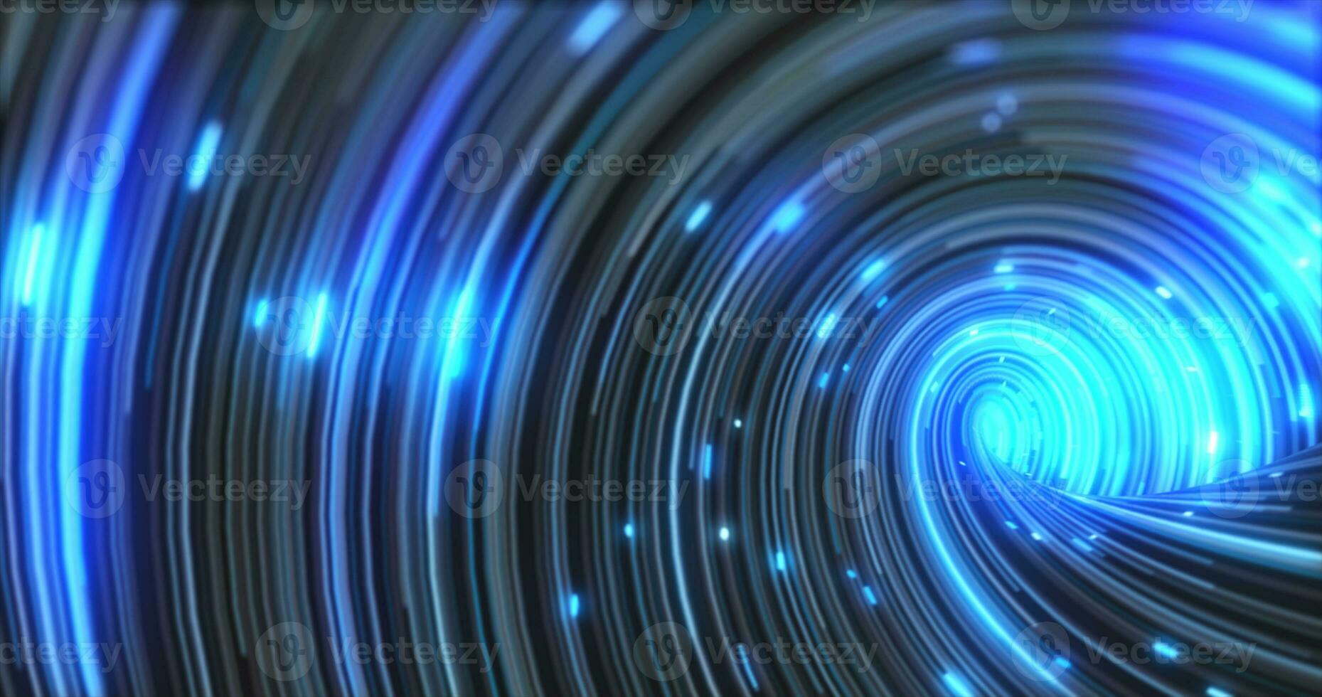 Abstract energy blue swirling curved lines of glowing magical streaks and energy particles background photo