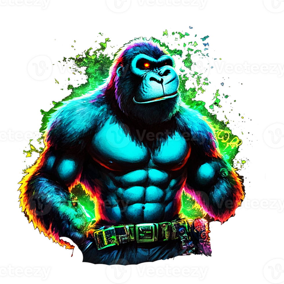 King Kong neon light png