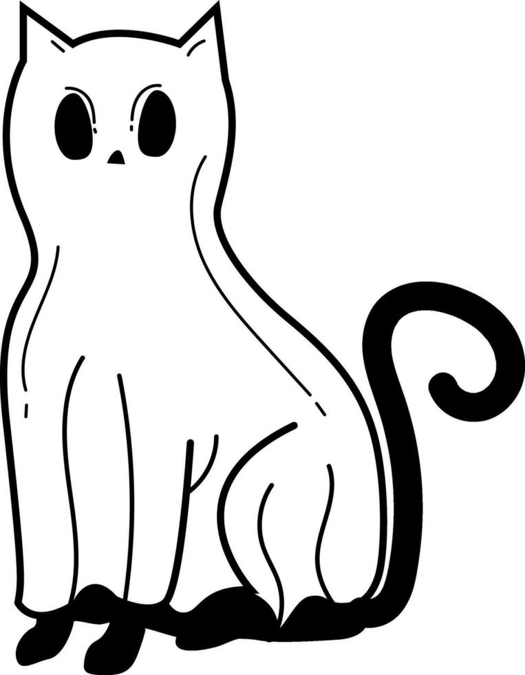 Ghost Cat Halloween element vector