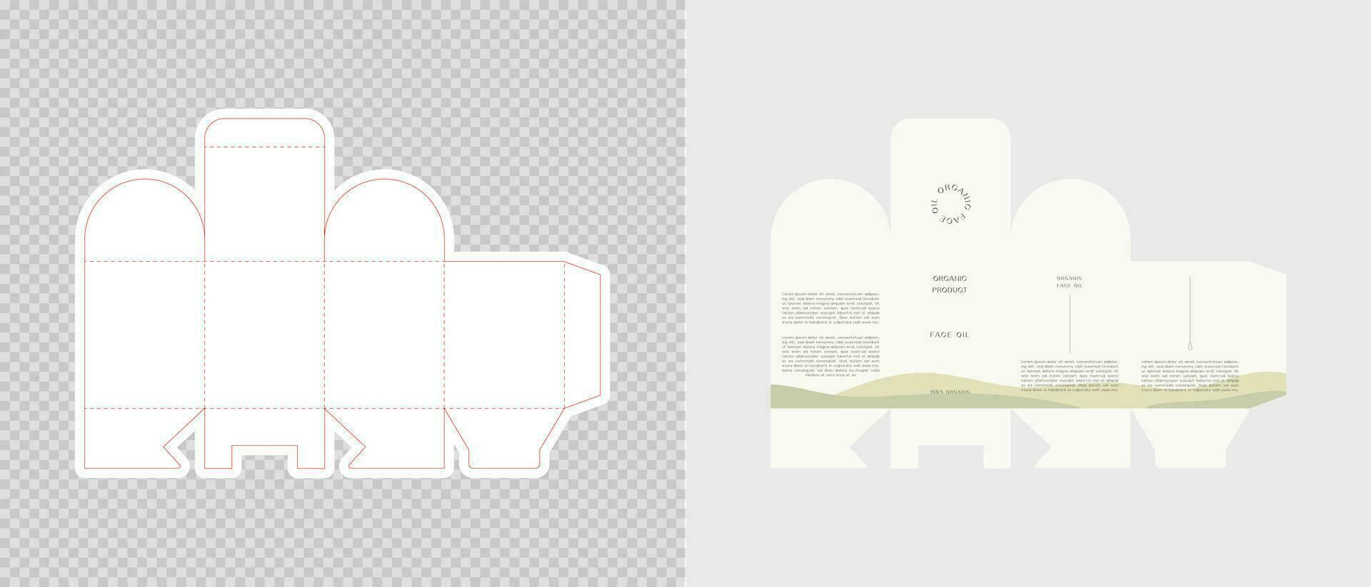 Cardboard box template. Cosmetic package box design. Vector illustration.