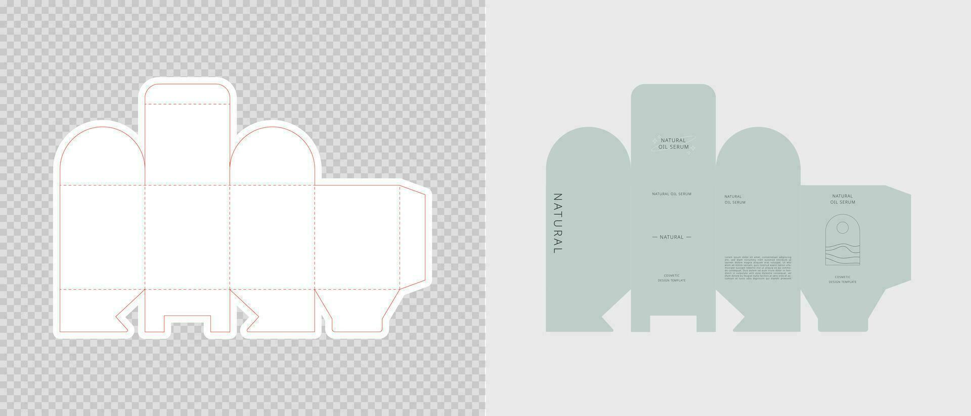 Cardboard box template. Cosmetic package box design. Vector illustration.