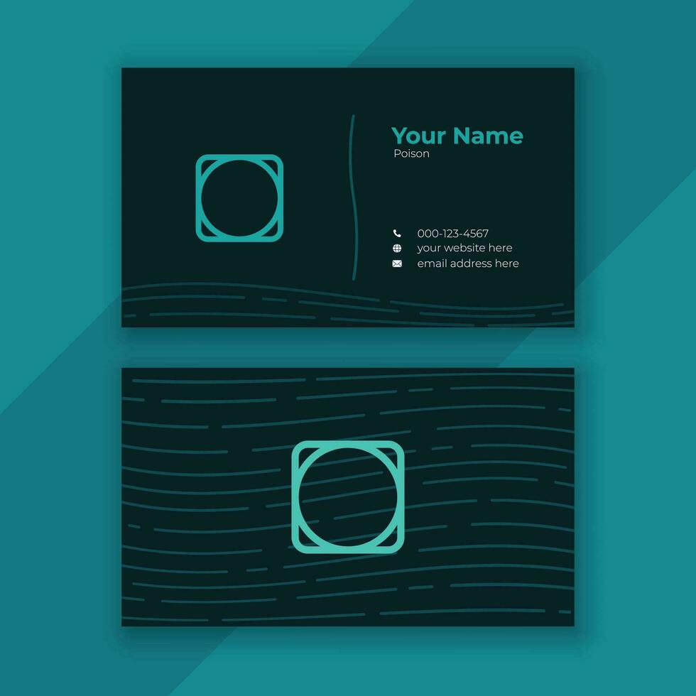 Minimal business card design on ocean theme vector