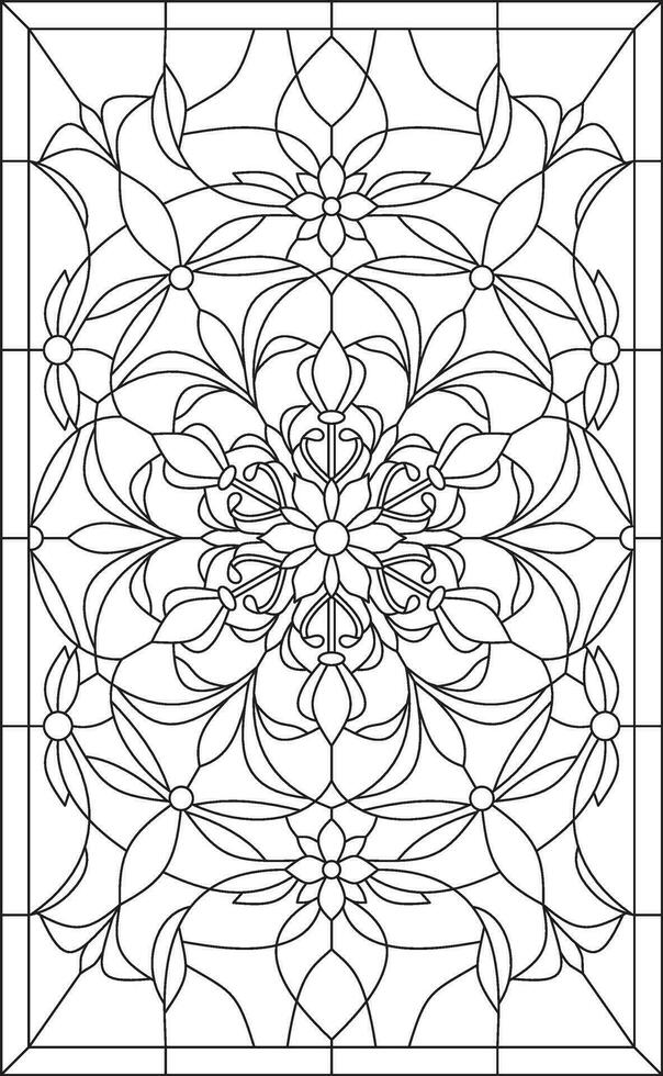 Vector monochrome square European ornament. Classic pattern of
