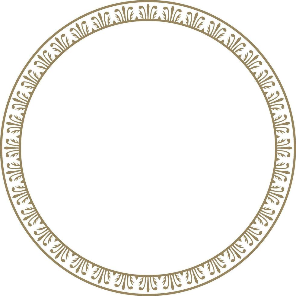 Vector gold round Chinese ornament. Frame, border, circle, ring of Asian peoples of the East