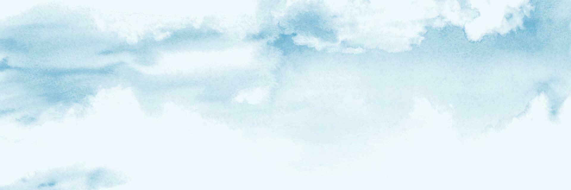 Blue sky and clouds Abstract design with watercolor nature background vector