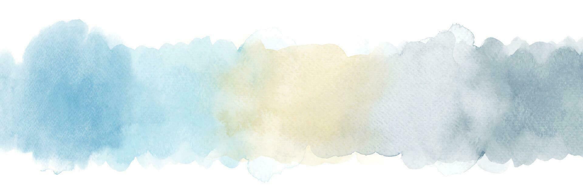 Light blue and gray gradient painted watercolor abstract background vector