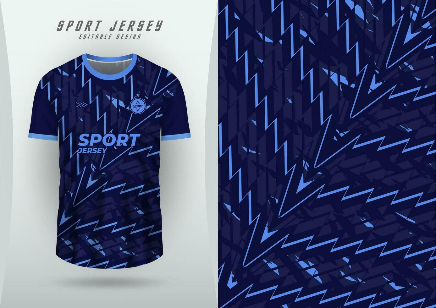 Background for sports jersey, soccer jersey, running jersey, racing jersey, zigzag pattern, navy and blue vector