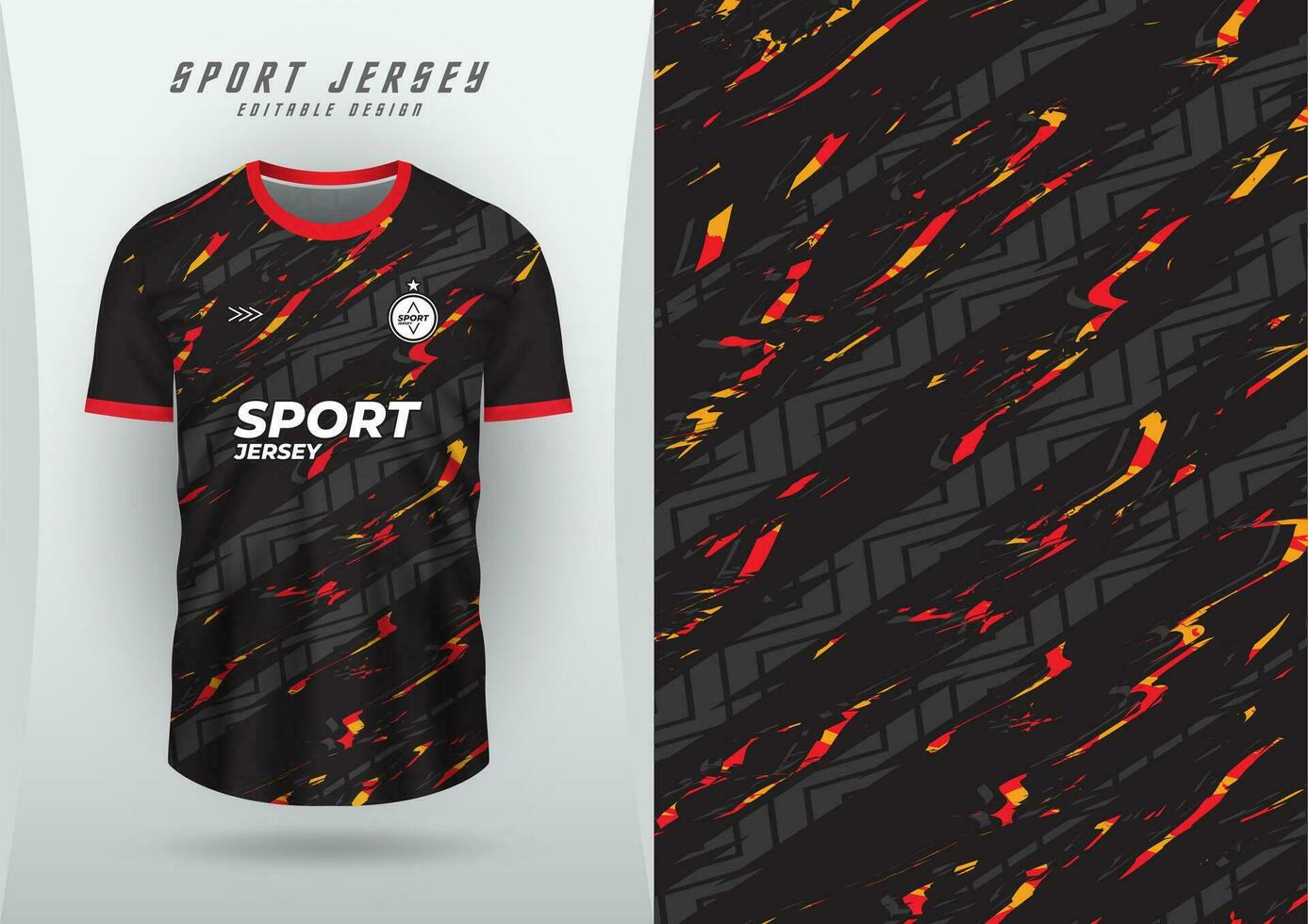 antecedentes para Deportes jersey, fútbol jersey, corriendo jersey, carreras jersey, patrón, zigzag rayas, negro y rojo amarillo vector