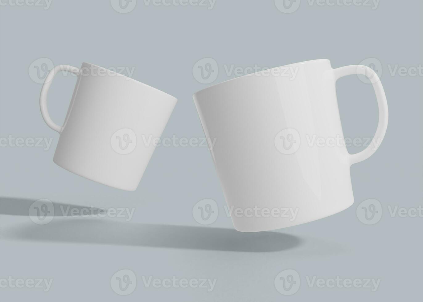 Tow white mug mockup photo