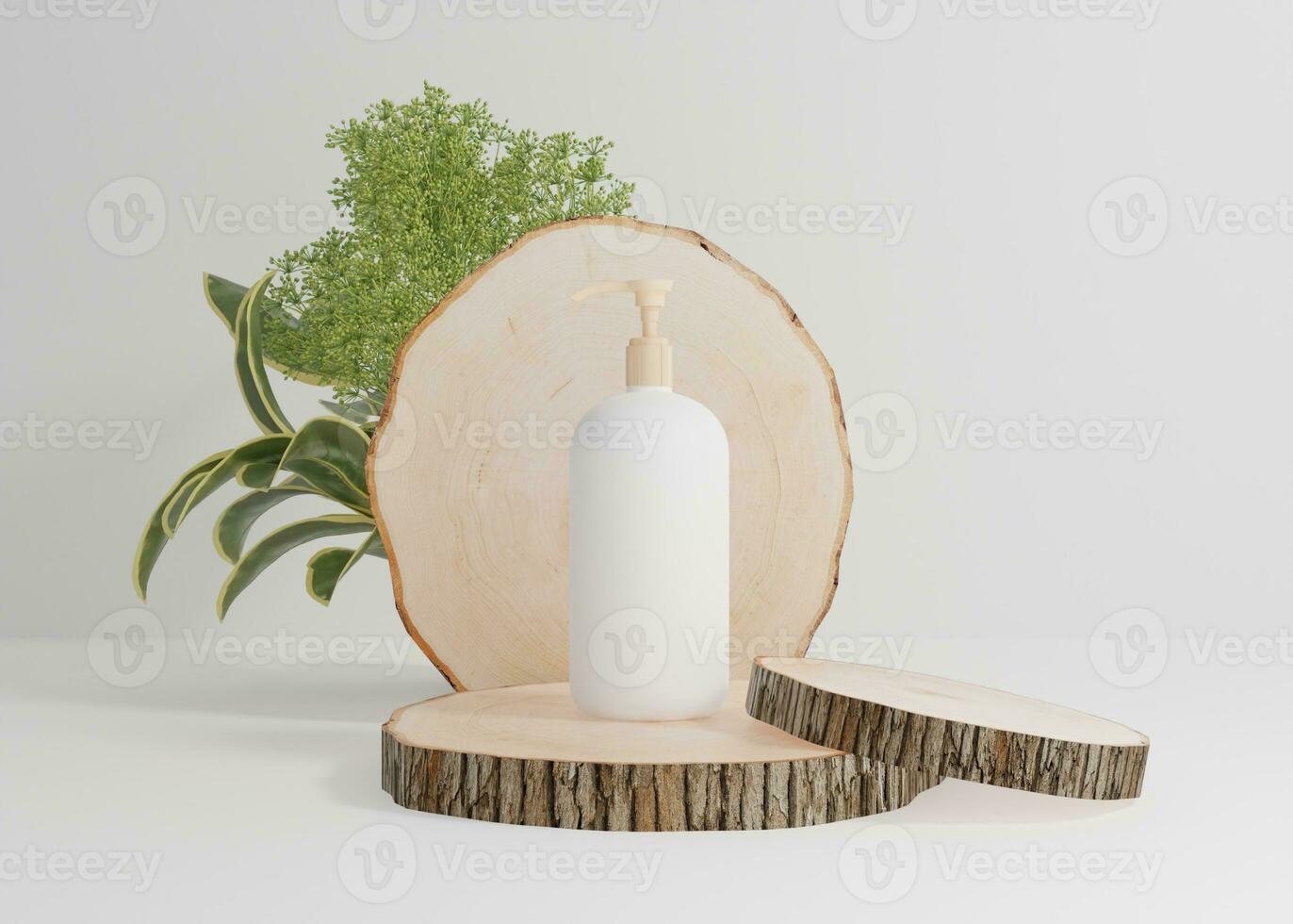 Body Care packaging design mockup on wooden blocks photo