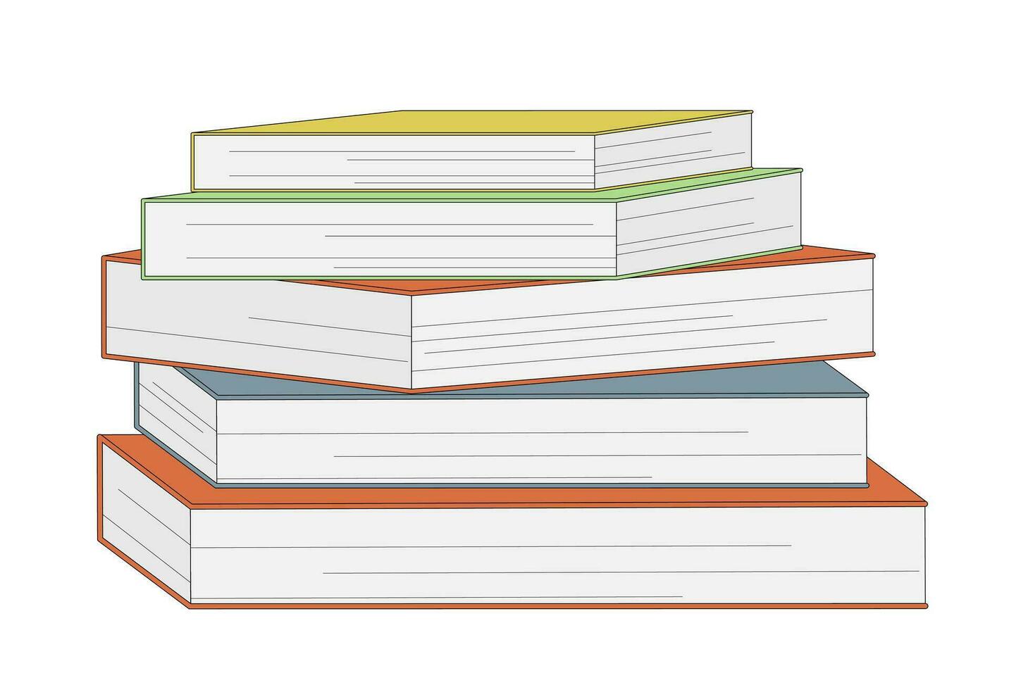 Stack of books isolated on a white background. Back to school. Education vector illustration.