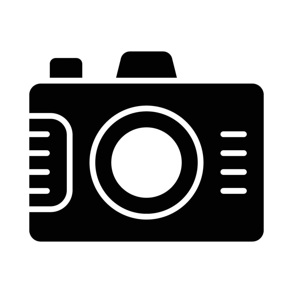 Digital Camera Vector Glyph Icon For Personal And Commercial Use.