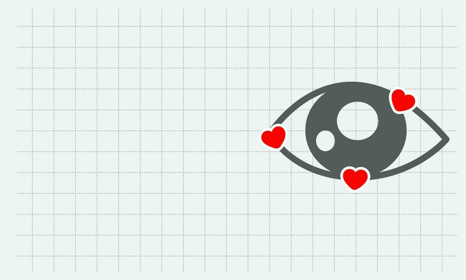 Healthy Eyes. Depicted with an outline of an Eye and a love symbol with a heart. vector