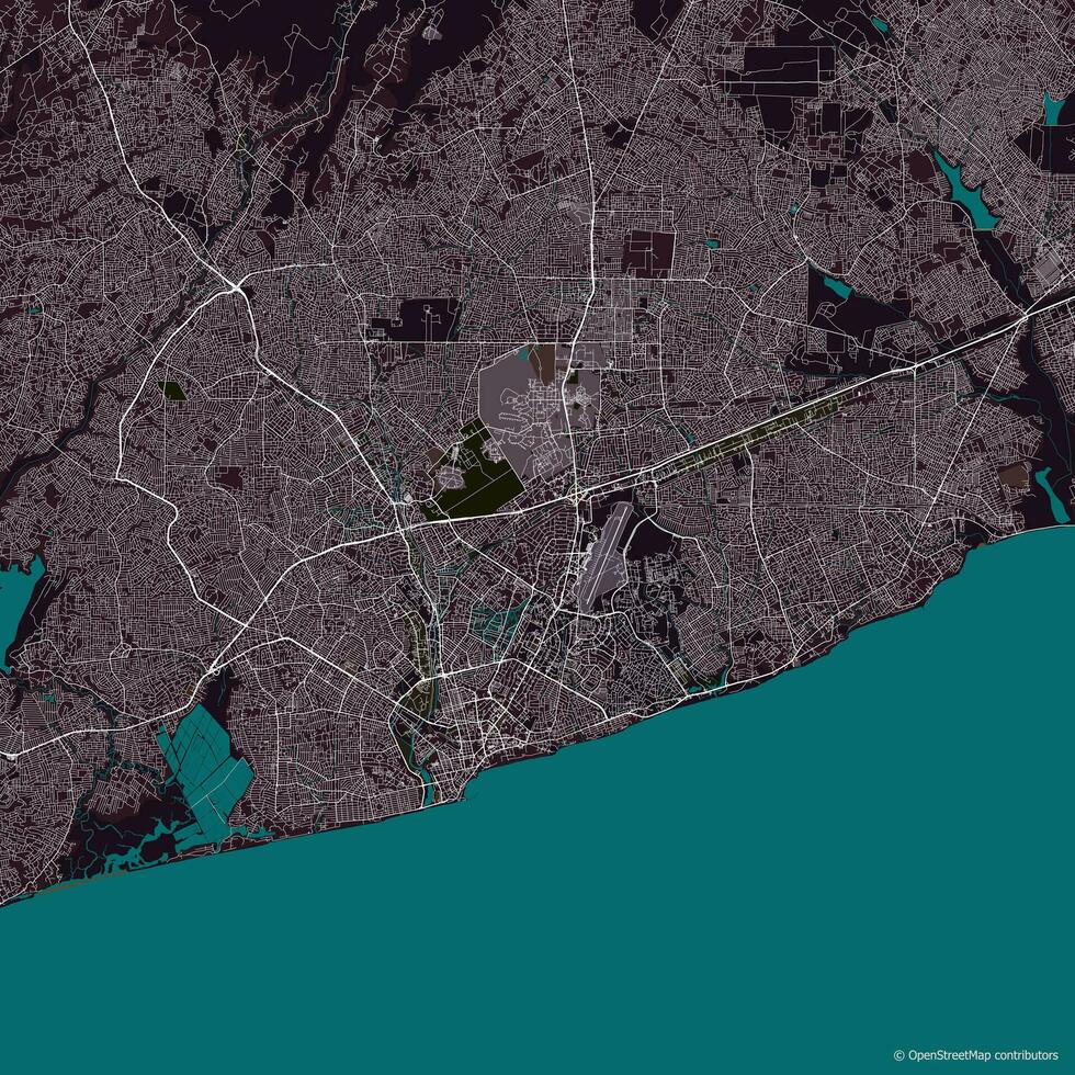 vector ciudad mapa de accra, Ghana