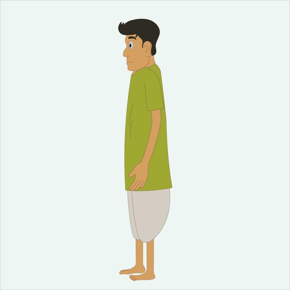 A site view of the Indian boy vector