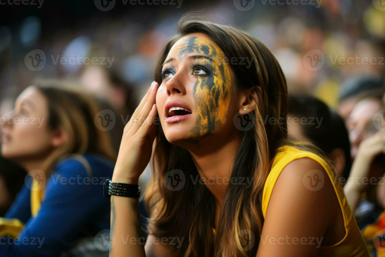 Sad Ecuadorian soccer fans photo