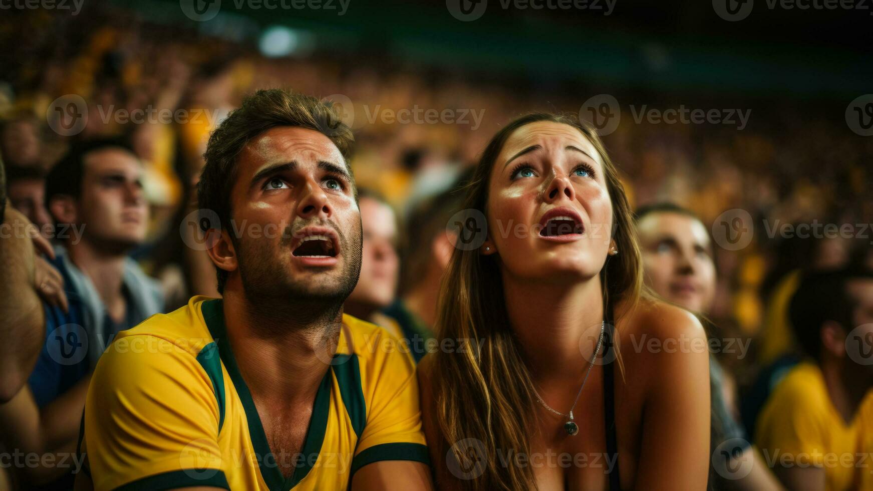 Sad Brazilian soccer fans photo