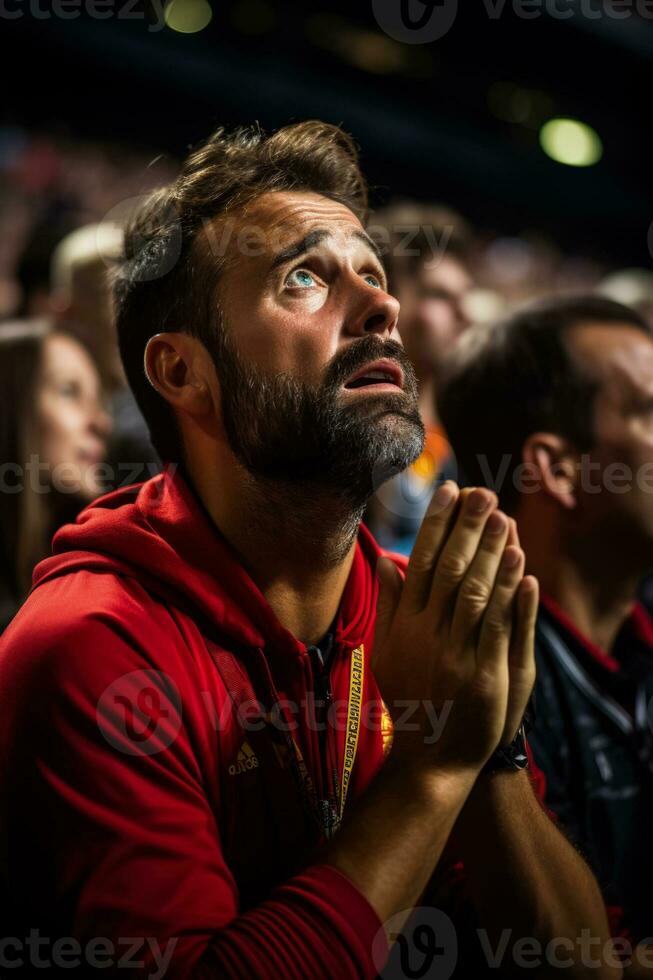 Sad Spanish soccer fans photo