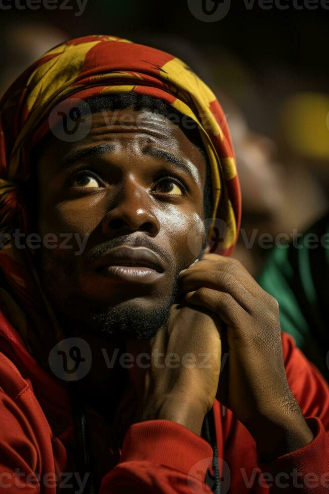 triste burkina faso fútbol aficionados foto