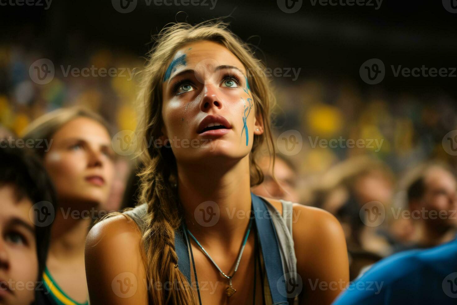 Sad Brazilian soccer fans photo