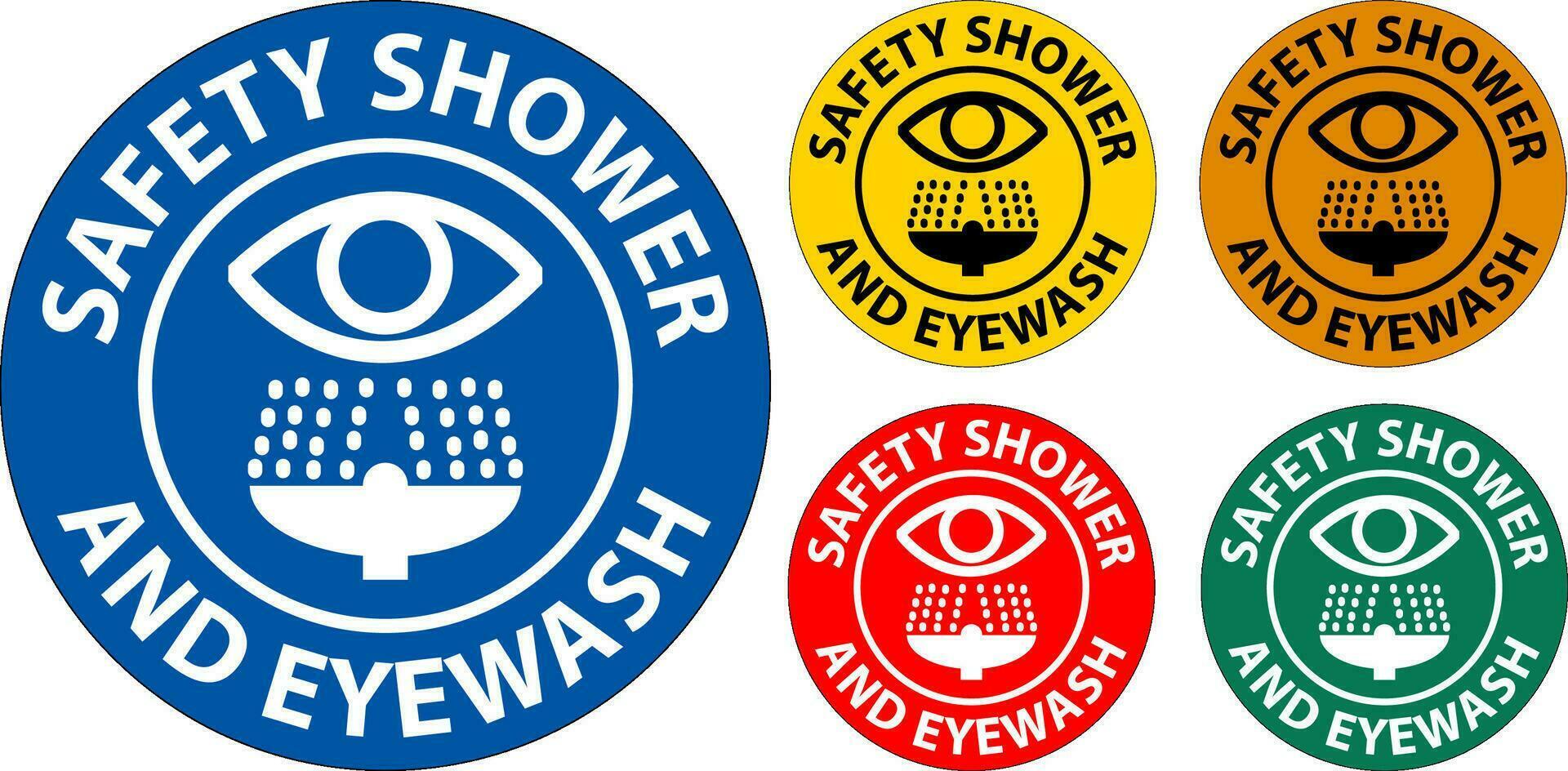 Floor Sign Safety Shower And Eyewash vector