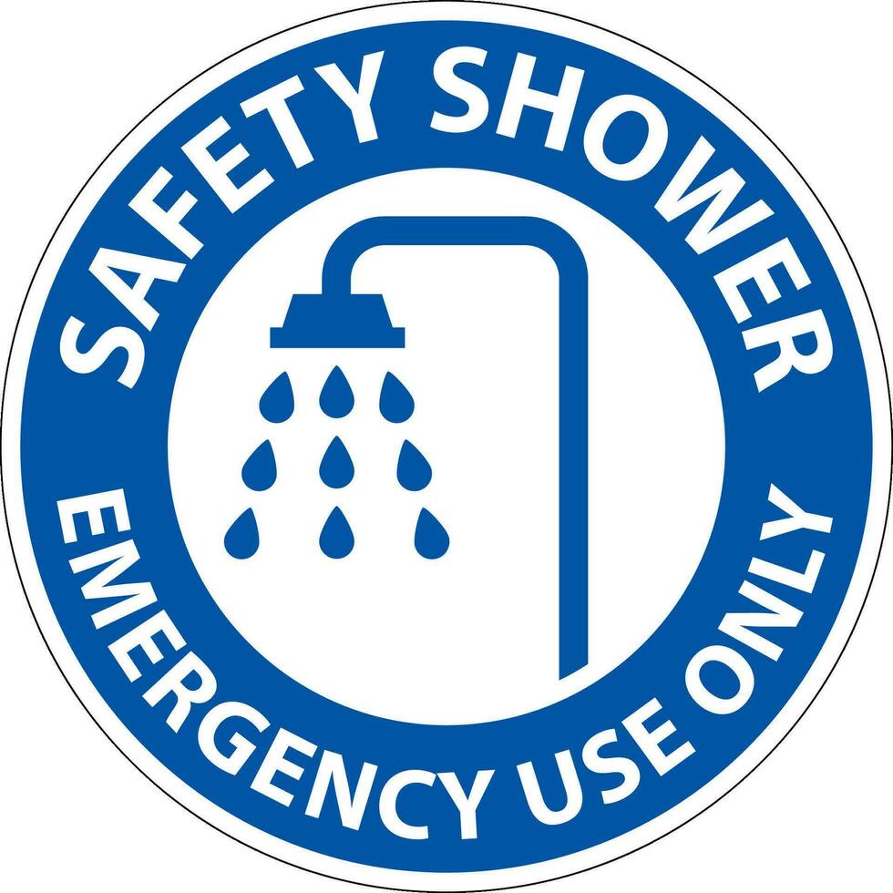 Safety Shower Sign, Safety Shower - Emergency Use Only vector