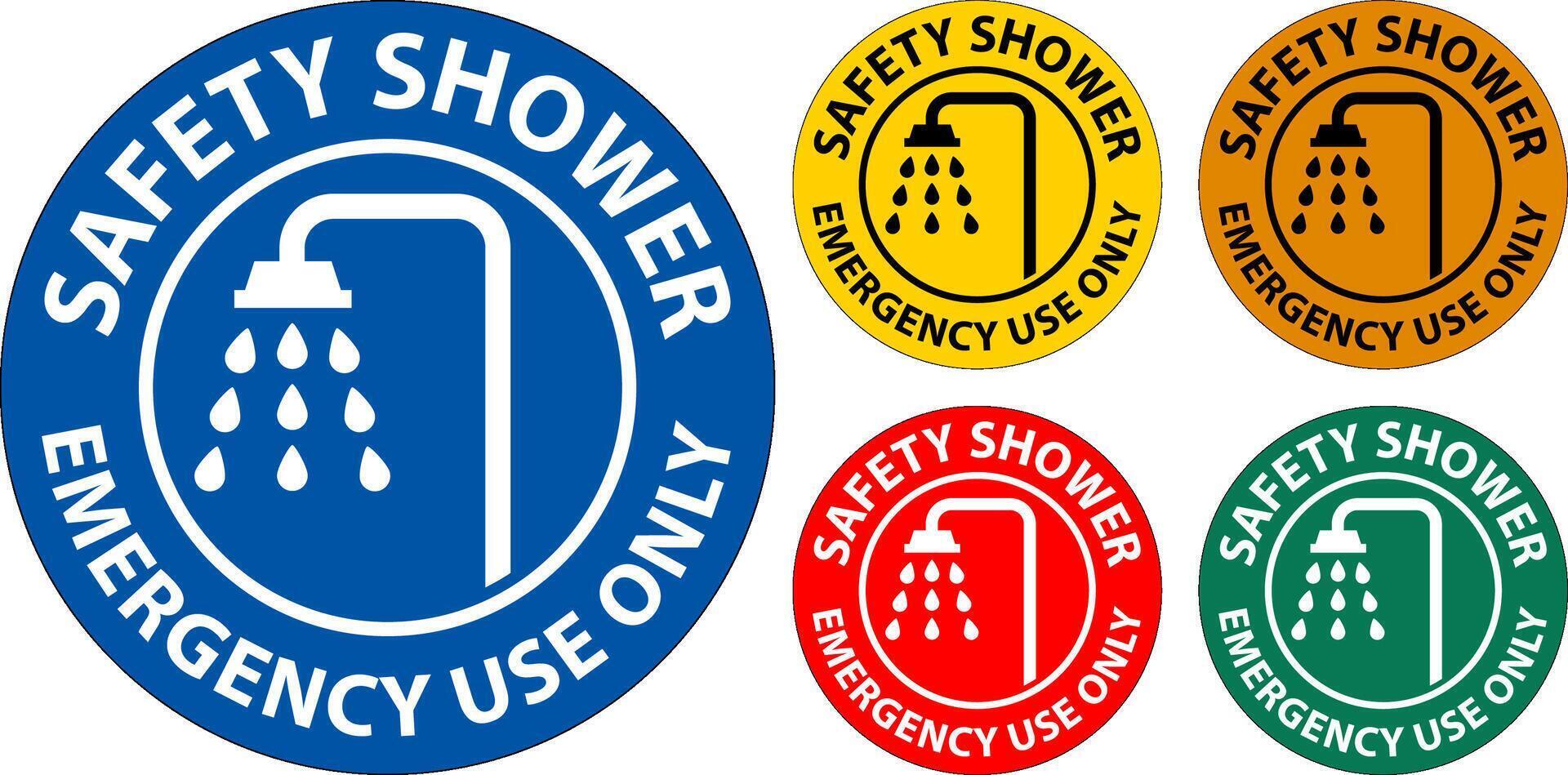 Safety Shower Sign, Safety Shower - Emergency Use Only vector