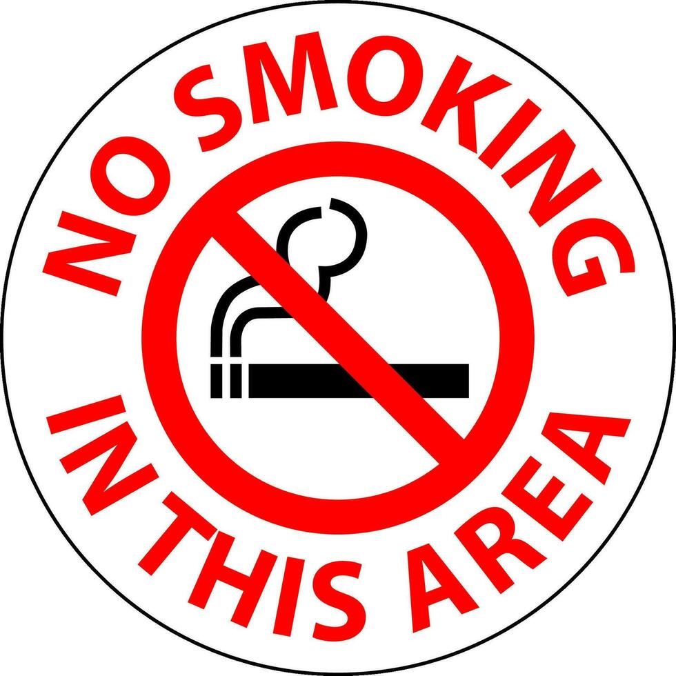 Floor Sign No Smoking In This Area vector