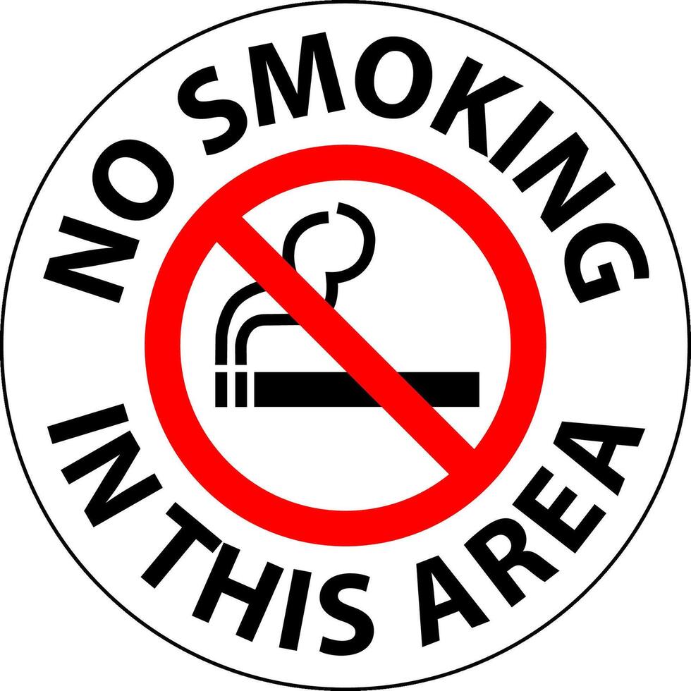 Floor Sign No Smoking In This Area vector