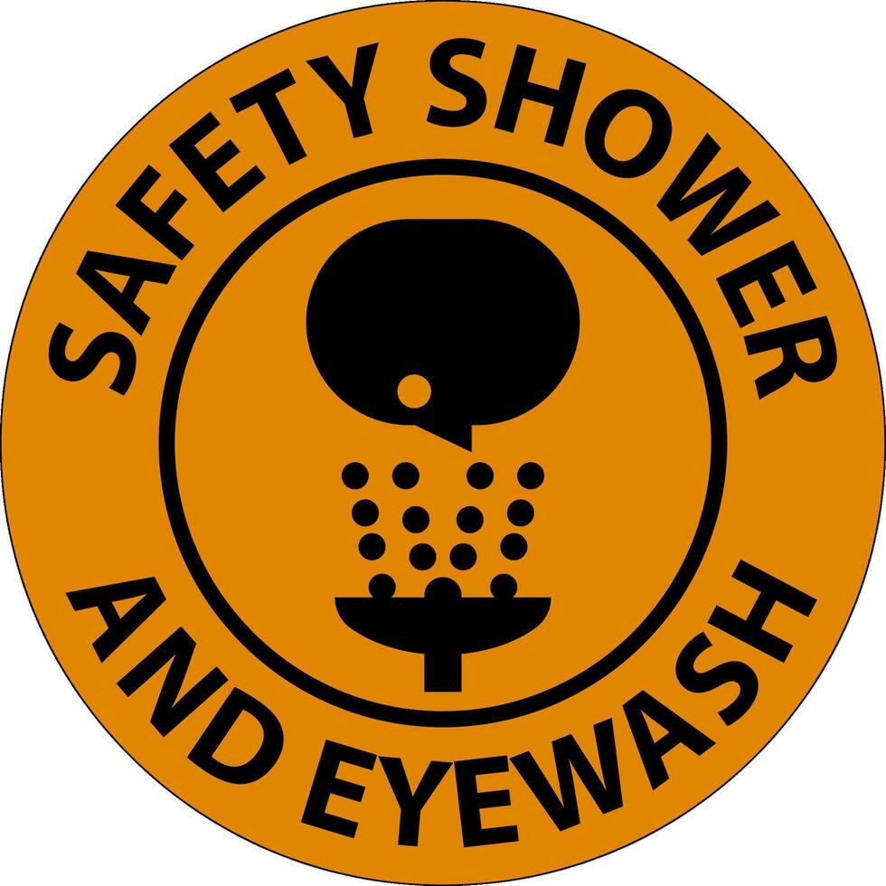 Floor Sign Safety Shower And Eyewash vector