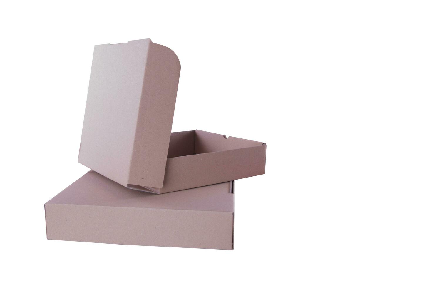 cartulina regalo caja con tapa, Bosquejo para diseño. aislado blanco. camino de recortes foto