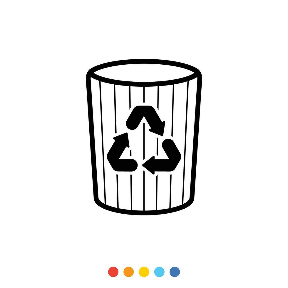 Paper bin produce from a sugarcane, element icon. vector