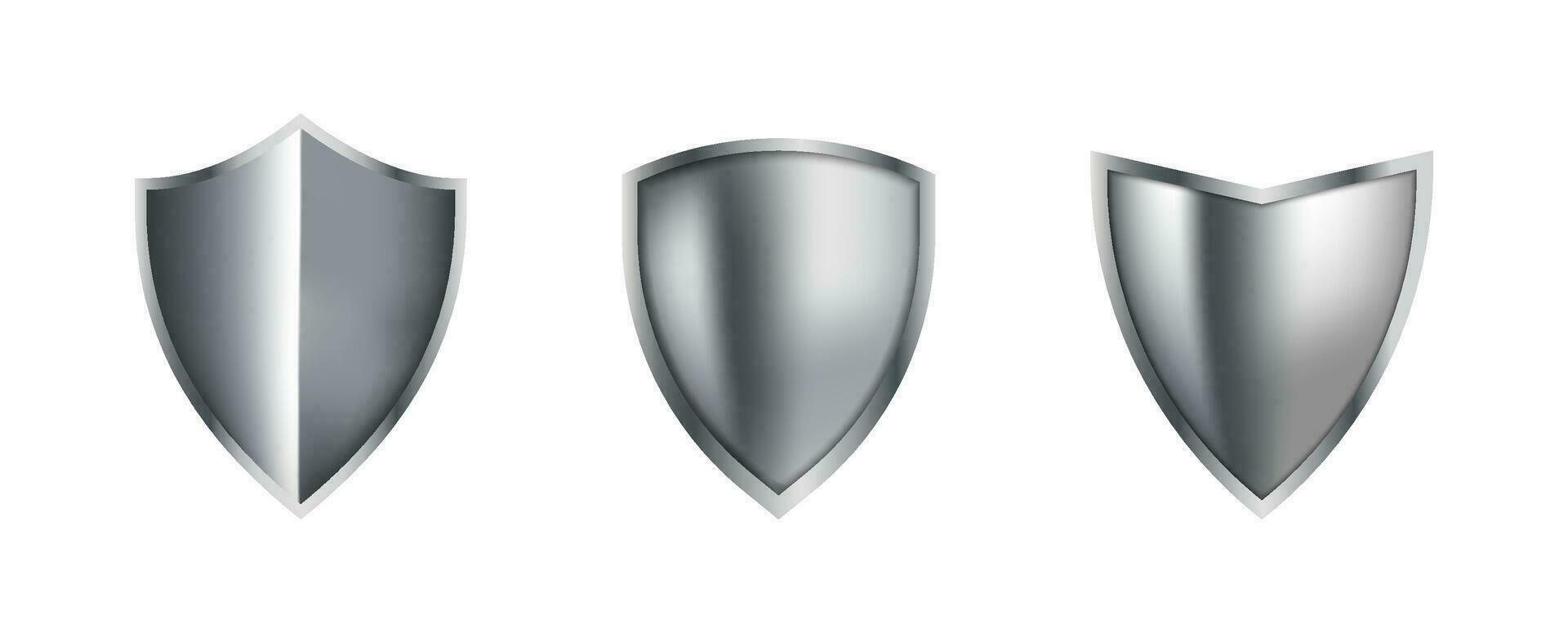 Collection of Silver shield, Vector. vector