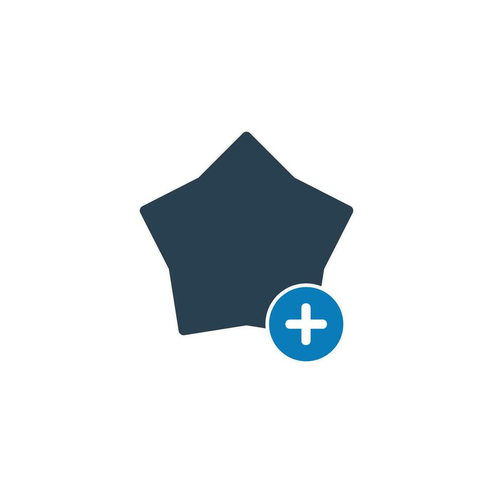 Add to Bookmark Icon. With Star and Tick Symbols. Editable Flat Vector Illustration.