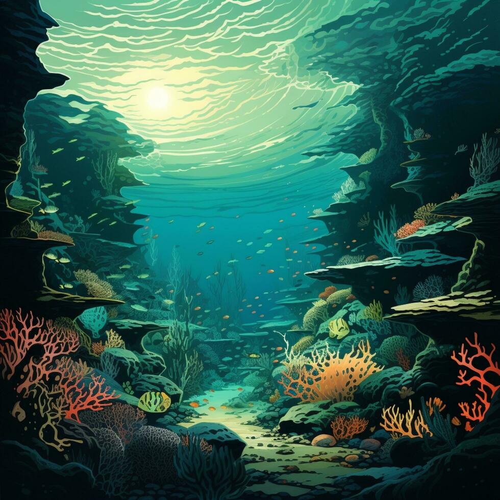 underwater background design illustration art photo