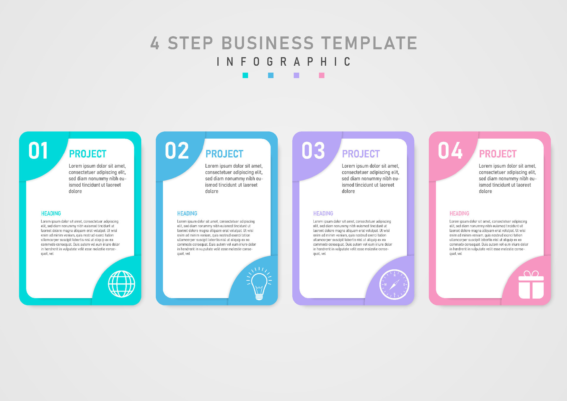 Colorful four squares infographic template Vector Image