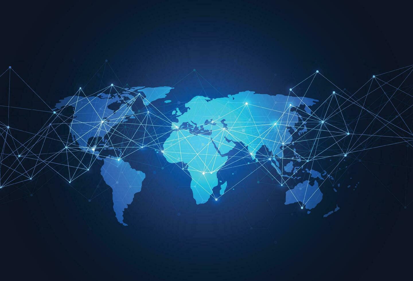Global network connection. World map point and line composition concept of global business. Vector Illustration