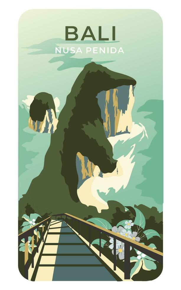 Nusa penida Bali Indonesia island vector