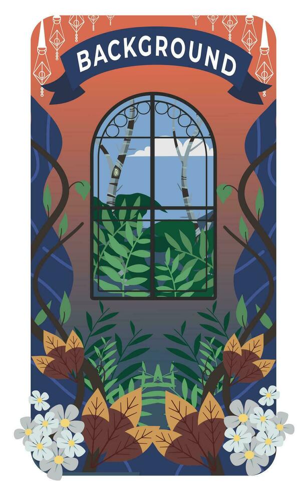 Forest room background vector