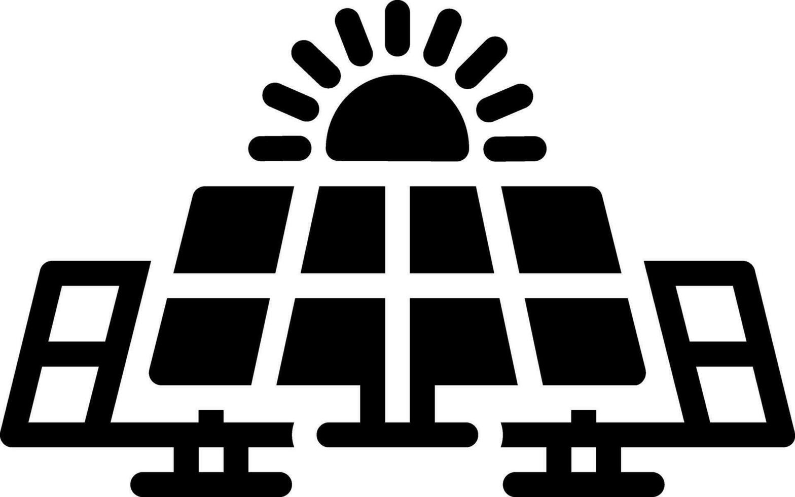 sólido icono para solar vector
