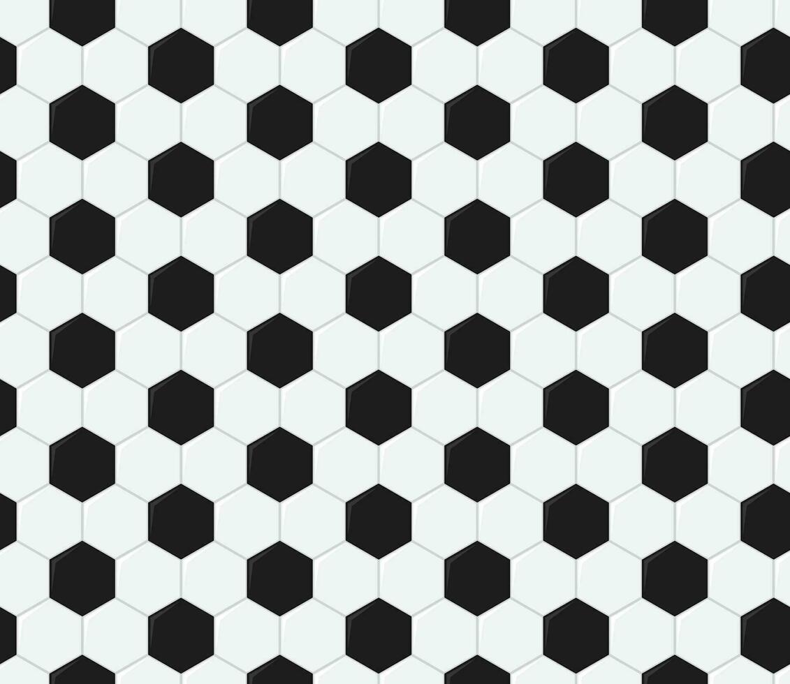 soccer ball seamless pattern in black and white vector