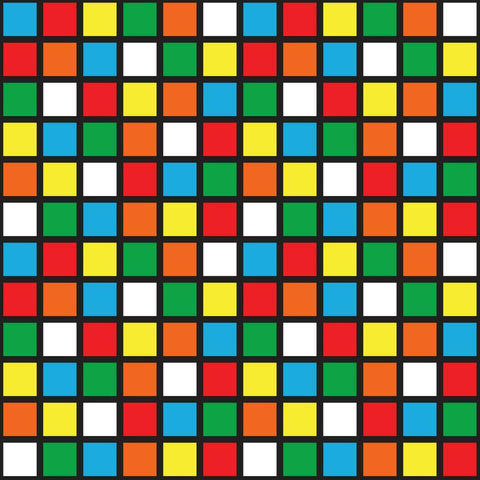 unsolved colorful rubik's seamless pattern vector