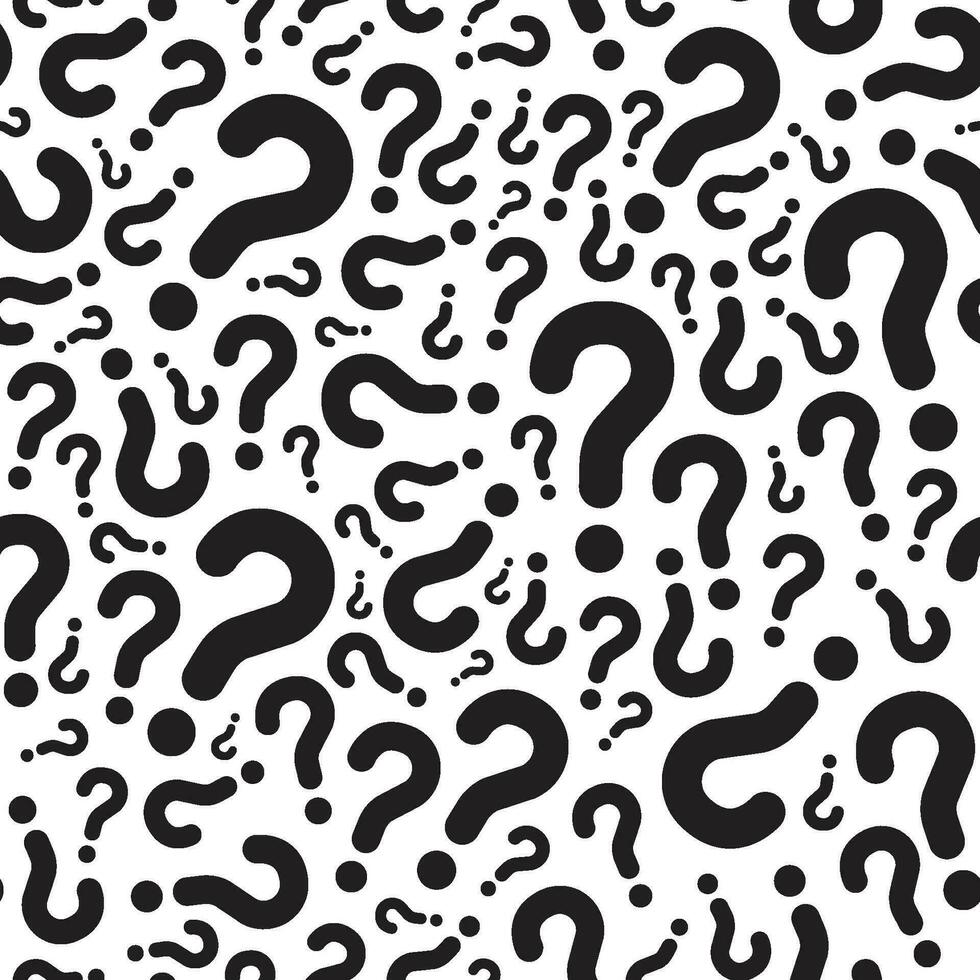 random black question mark pattern for white background, mystery box vector