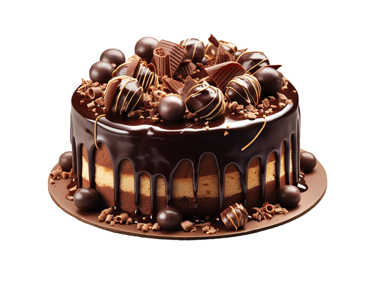 Chocolat gâteau png, content anniversaire Chocolat gâteau ai génératif png