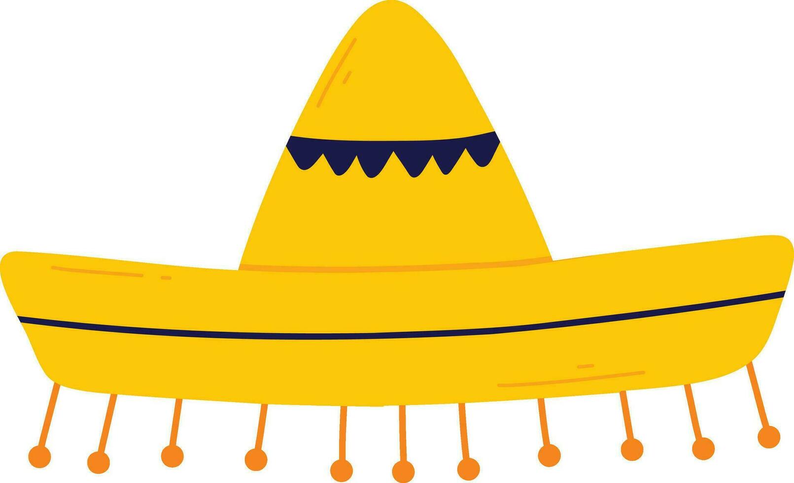 Sombrero in flat style. Isolated mexican hat. Vector illustration.