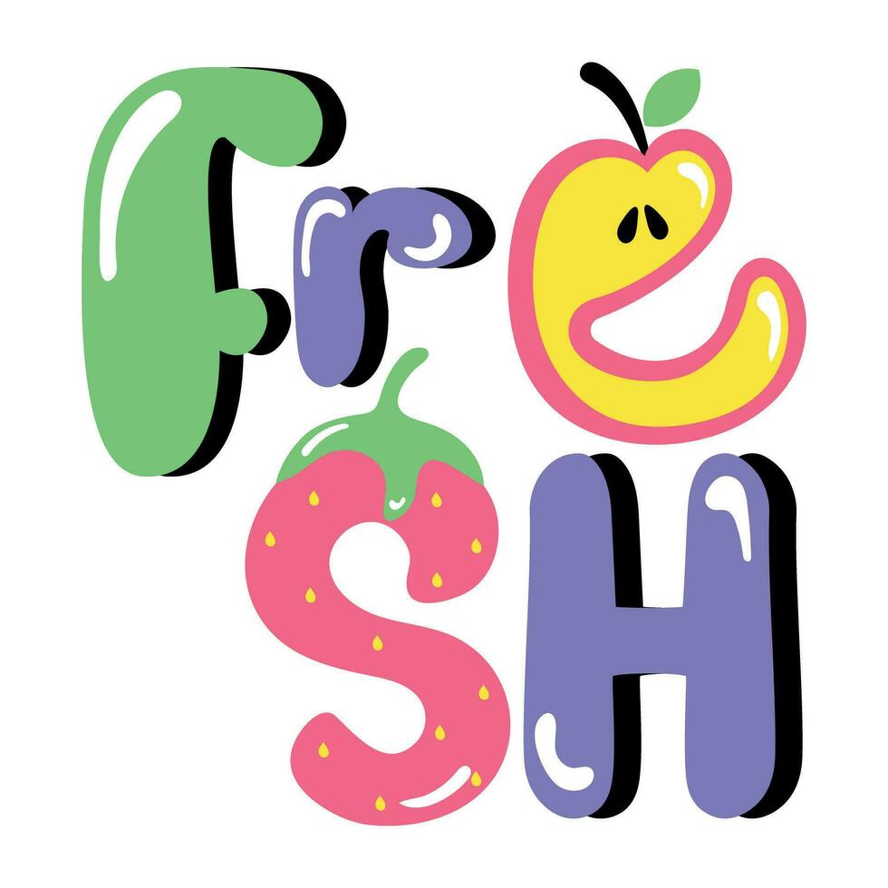 Trendy Fresh Fruits vector