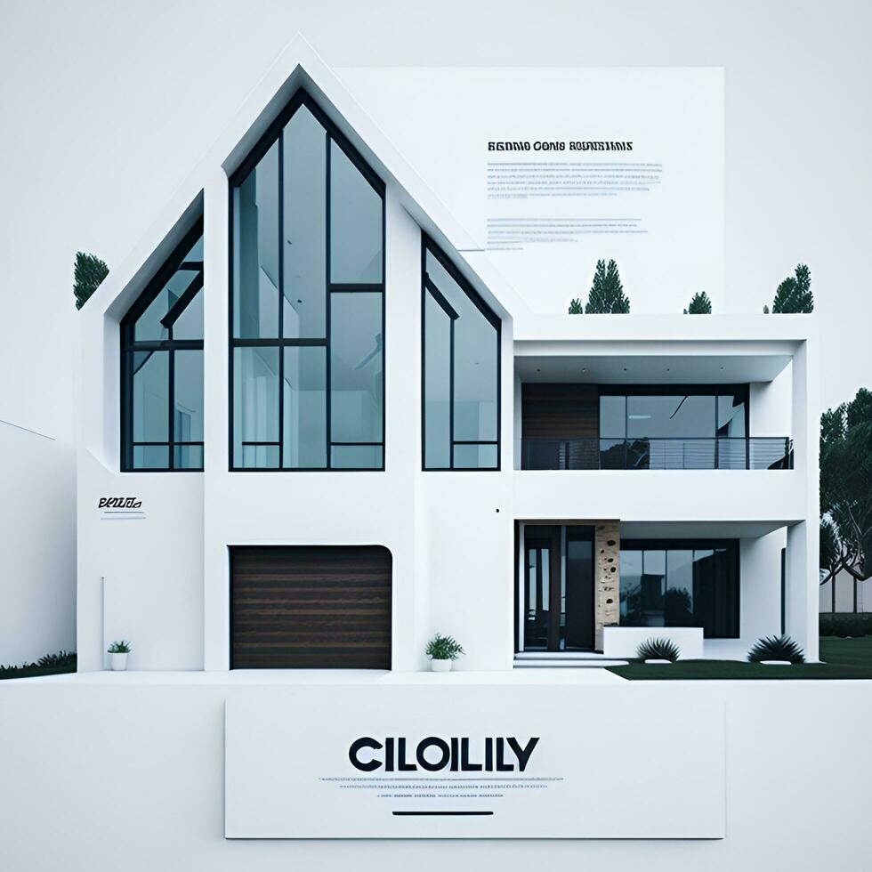 Digital modern house color full business flyer design generated AI photo