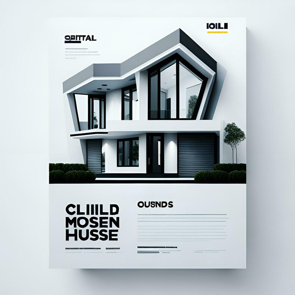 Digital modern house color full business flyer design generated AI photo