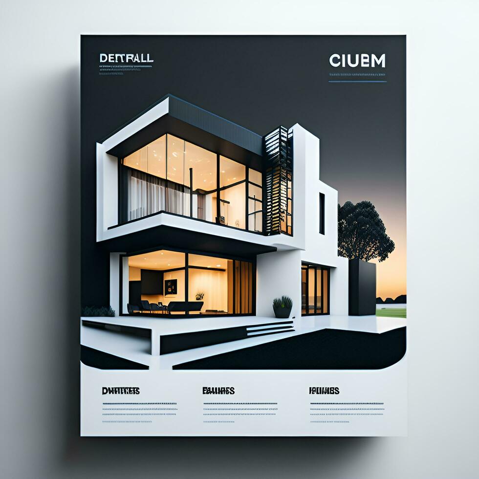 Digital modern house color full business flyer design generated AI photo